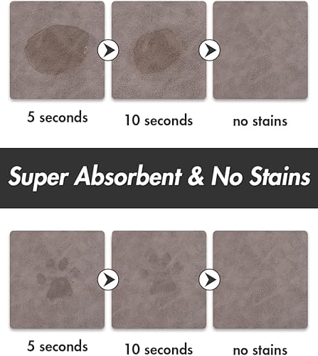 Miniatura 2 de MontVoo - Tapete absorbente de comida para mascotas, tapete antimanchas de secado rápido para alimentos y agua, tapete de agua para perros para