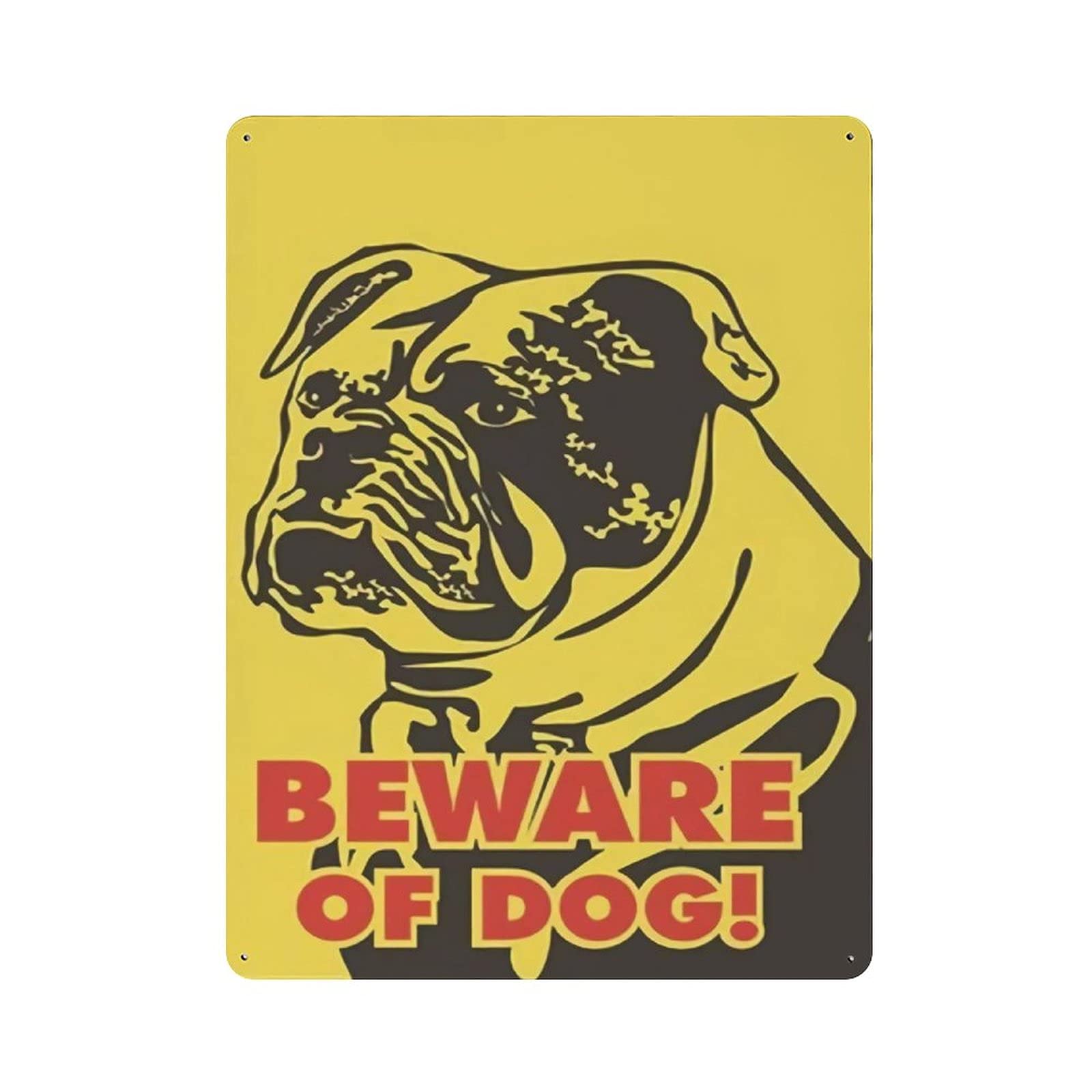 Metal Tin Sign Beware of Dog Vintage Tin Poster Metal Sign Wall Decoration Country Kitchen Home Garage Decor 16"x12"