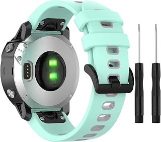 Compatible with Garmin Fenix 6S Sapphire Watch Bands, Fenix 5S Bands, 20mm Quickfit Silicone Replacement Band Straps Wristband Bracelet Fit for Garmin Fenix 5S Plus, Fenix 6S Pro (Green)