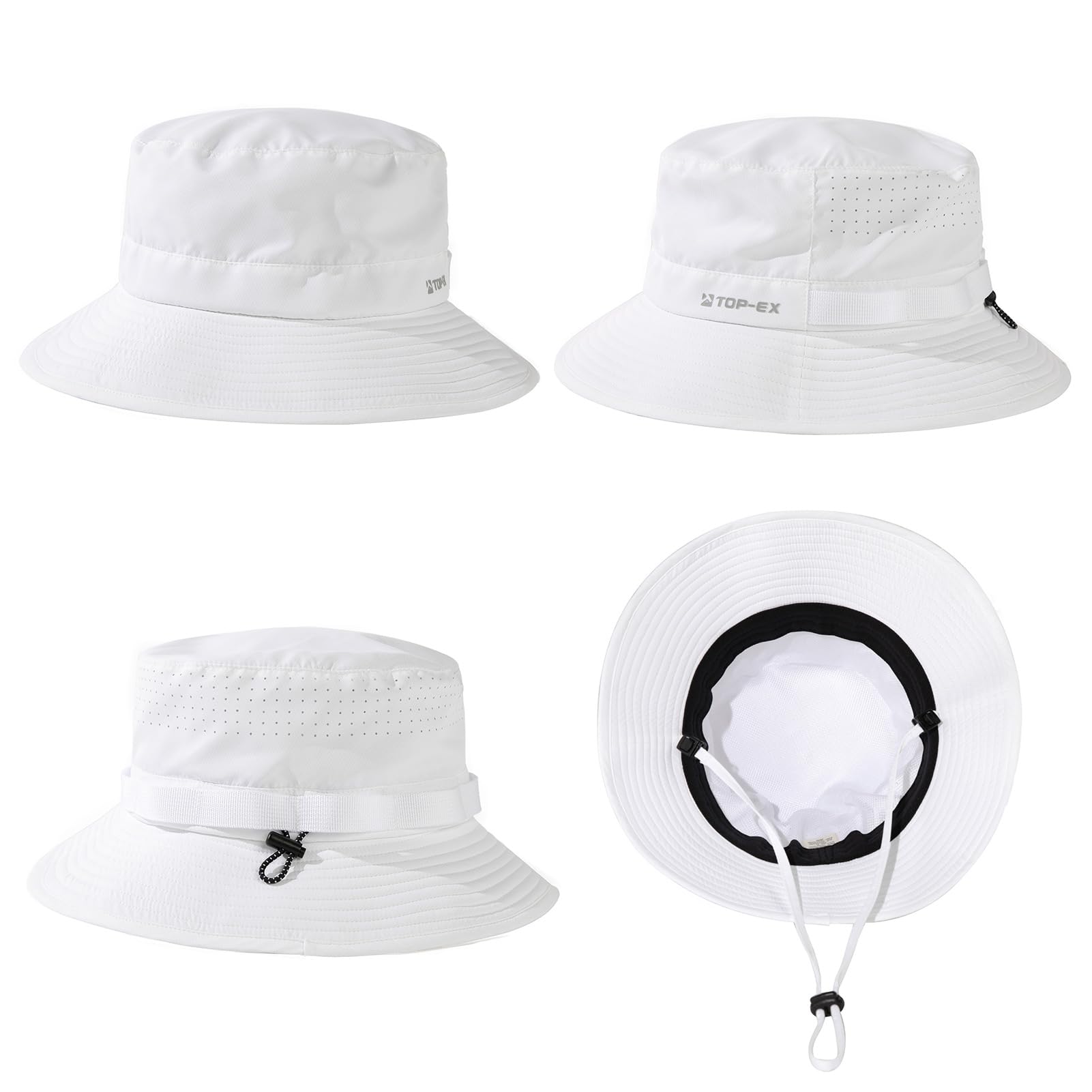 TOP-EX Chapeau de pêcheur rafraîchissant pour homme - Respirant - Protection UV - Chapeau d'été pour femme - Chapeau d'extérieur avec large bord pliable - Chapeau safari