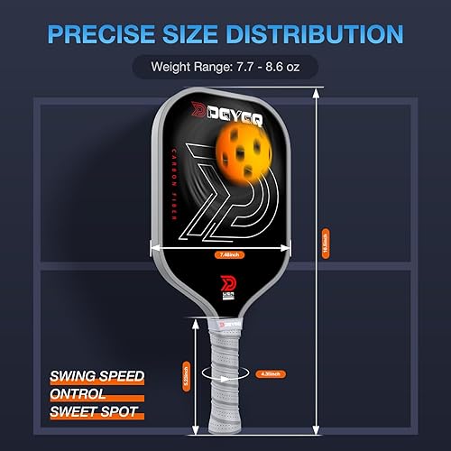 Miniatura 8 de Pickleball Paddles - Professional Carbon Fiber Paddle with Honeycomb Core Pickleball Rackets - Lightweight Precision & Enhanced Shock Absorption for