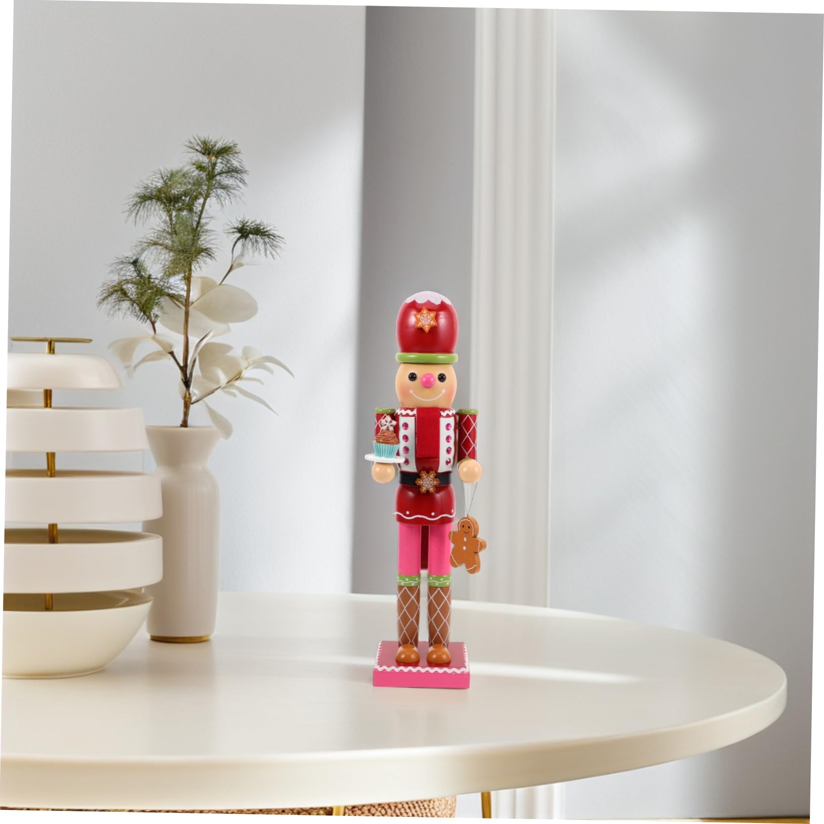 VICASKY Schiaccianoci Soldato Omino di Pan Speziato Decorazione per Casa in Legno Ornamento da Tavolo per Feste di Natale