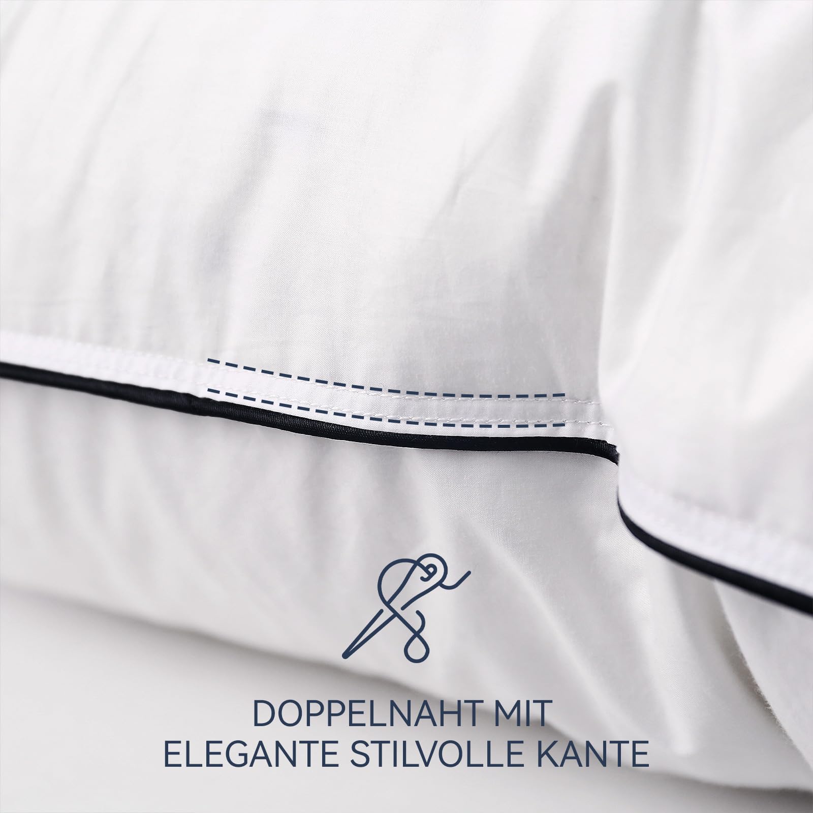 Cuscino Premium Downfocus 40x80 Cm - Piumino E Piume Naturali, 3 Camere, Certificato Oeko-Tex