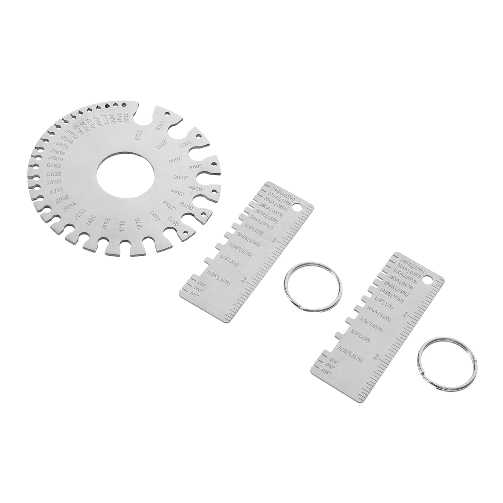 FUNOMOCYA Welding Gauge Tool Set 3pcs Wire Gauge Measuring Tool for Precise Thickness Measurement Made of Stainless Steel
