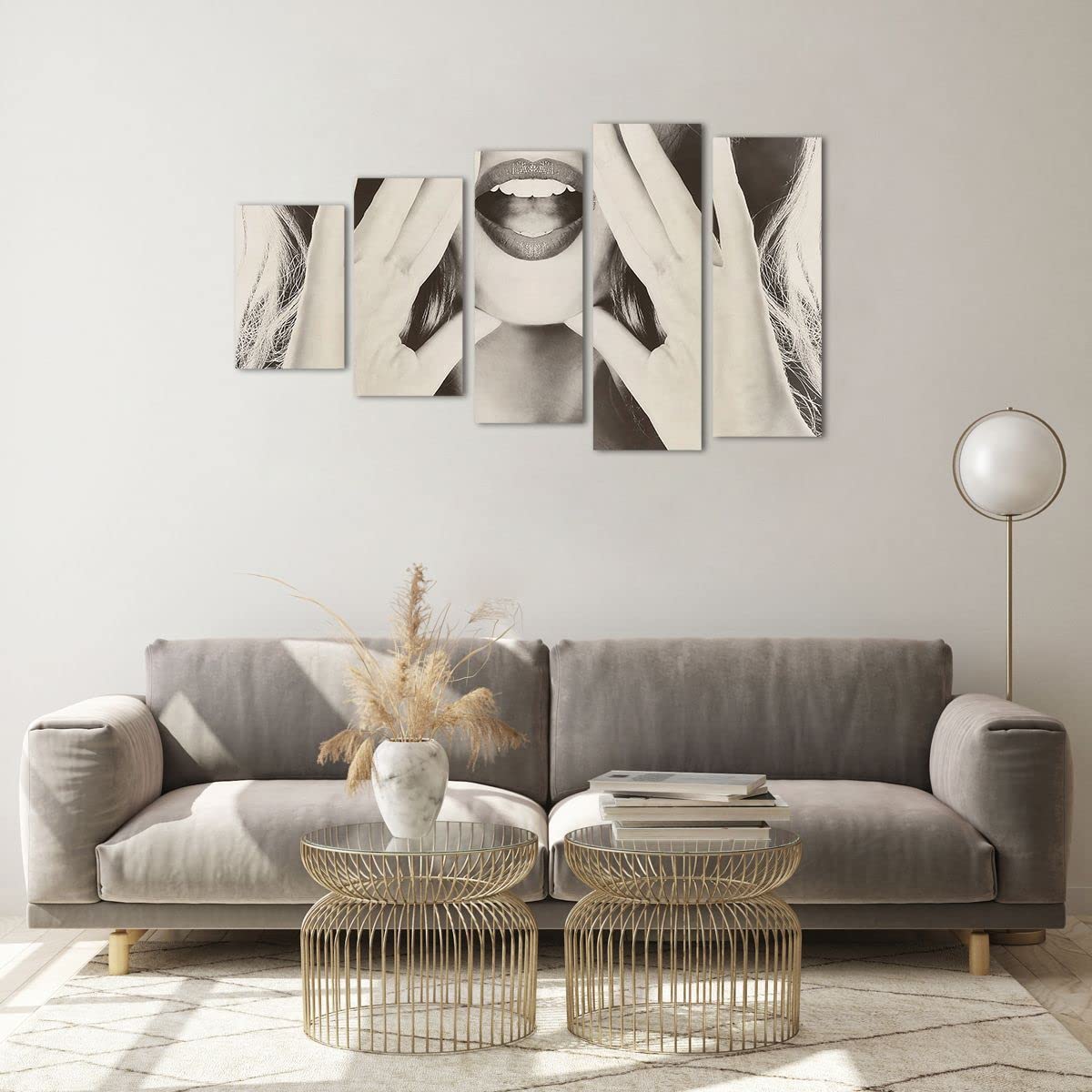 Deco Cadre Décoration Salon Boho Femme Bouche Moderne