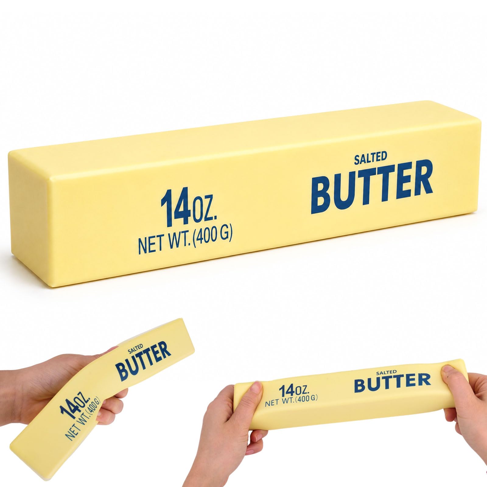 Fukaisu Giant Squeeze Butter Stick Squishy Toy, Food Fidget Toy (Yellow)