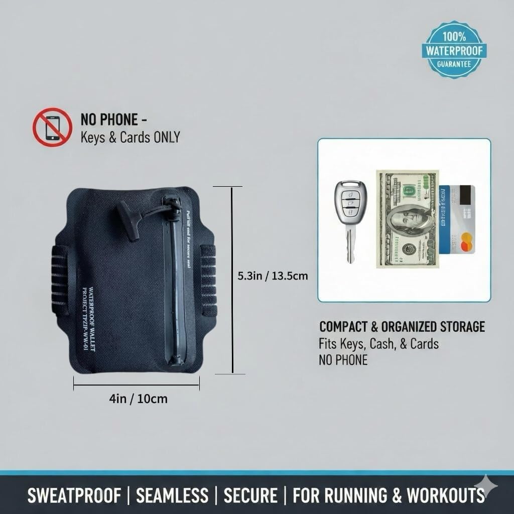 IPX8 Armband Waterproof Wallet Pouch, Submersible Small Dry Bag for Keys, Cards, and Cash for Swimming, Snorkeling, and Outdoor Sports image 5