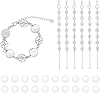 DICOSMETIC 10Pcs Cabochon Bracelet Settings Stainless Steel Bracelet Blanks Cabochon with Glass Cabochons Link Bracelet Blanks for Jewelry Making, Tray: 12mm, Antique Silver, BJEW-AB00021-US33