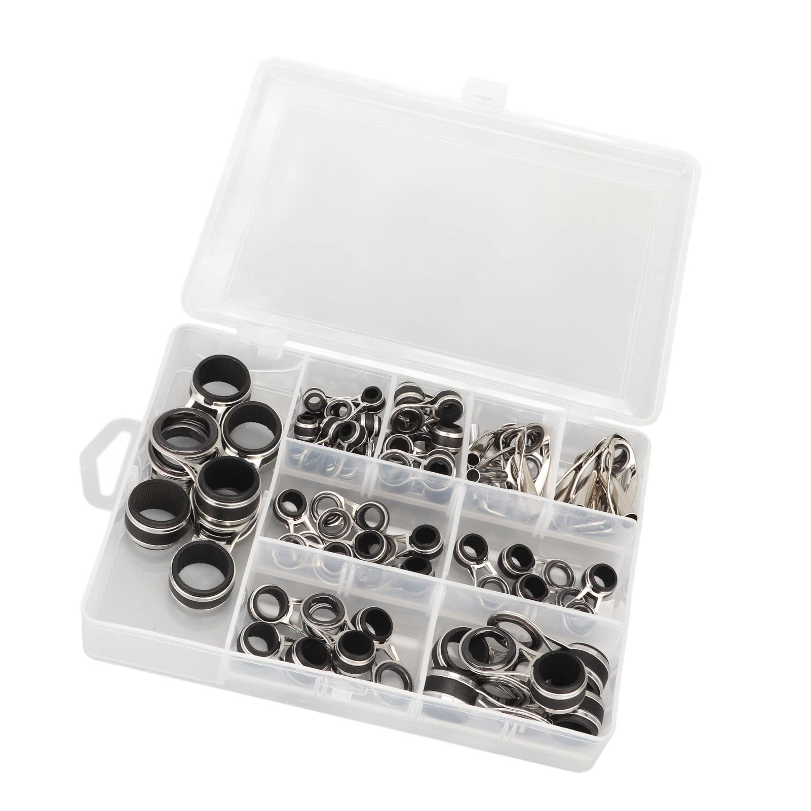 Anelli Canna da Pesca 30pcs Anello di Guida per Canna da Pesca Ceramica Acciaio Inossidabile Kit di Riparazione per Anelli da Punta 2.2/2.4/2.8/3.0/3.5/4.0
