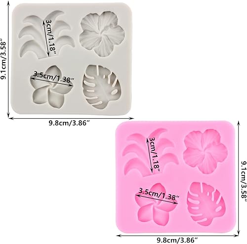 Miniatura 2 de Moldes de silicona para flores tropicales y hojas, hibisco, plumeria, fondant, para decoración de pasteles, cupcakes, chocolate, pasta de chicle de