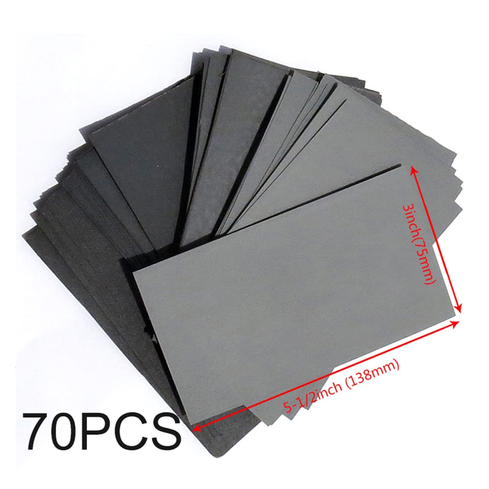 WILLWA 70 Uds. Papel de Lija seco húmedo 600/800/1000/1200/1500/2000/2500 Hojas de Papel abrasivo de Grano for lijar Muebles