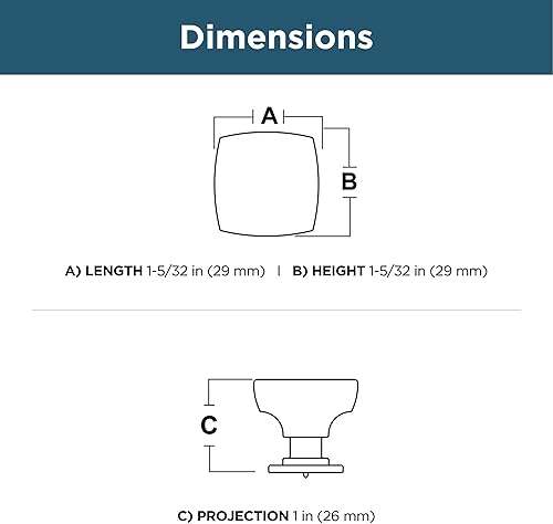 Miniatura 8 de Franklin Brass Parow P29542Z-FB-B1 - Perillas para gabinete, color negro mate, pomos para cajones de cocina, tiradores y pomos de puerta de armario