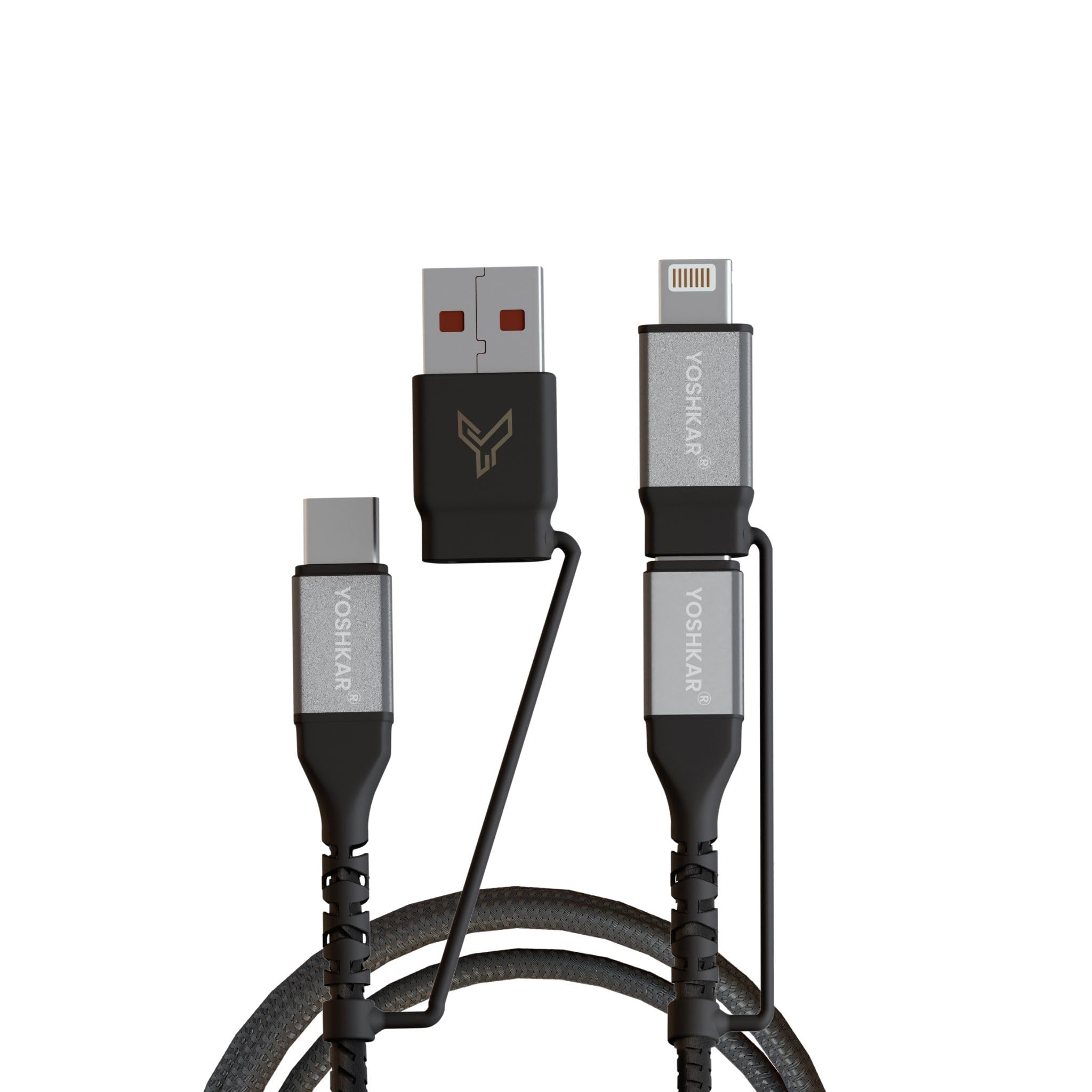 Portronics ProCharge 4 - Multifunctional Cable Nylon Braided 1.2M 60W