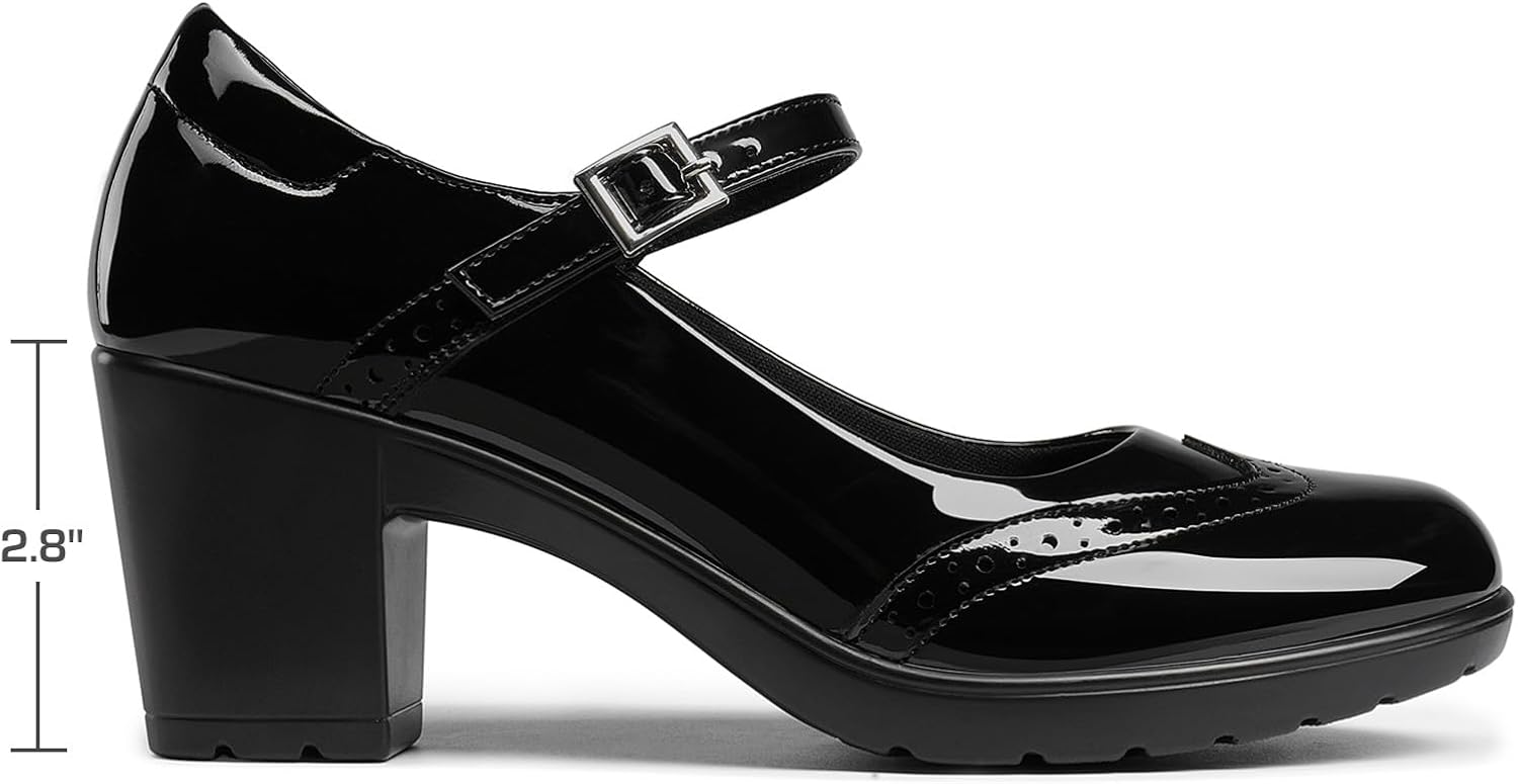 DREAM PAIRS Women's Oxfords Mary Jane Dress Shoes Heels for Women - Image 3