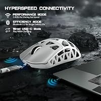 ATTACK SHARK R3PRO Szuperkönnyű Gamer Egér, 46g Magnézium Ötvözet, 8000Hz Vezeték Nélküli, 26000 DPI, Fehér, PC/Mac 6