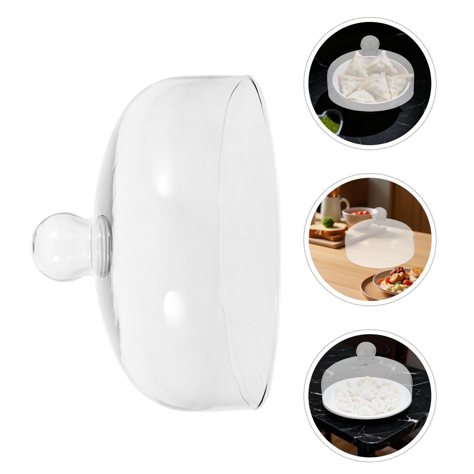Tapa de Cristal para Microondas Cubierta Antisalpicaduras, Diámetro 25 CM, Altura 17 CM, Adecuada para Uso en Cocinas Domésticas y Profesionales