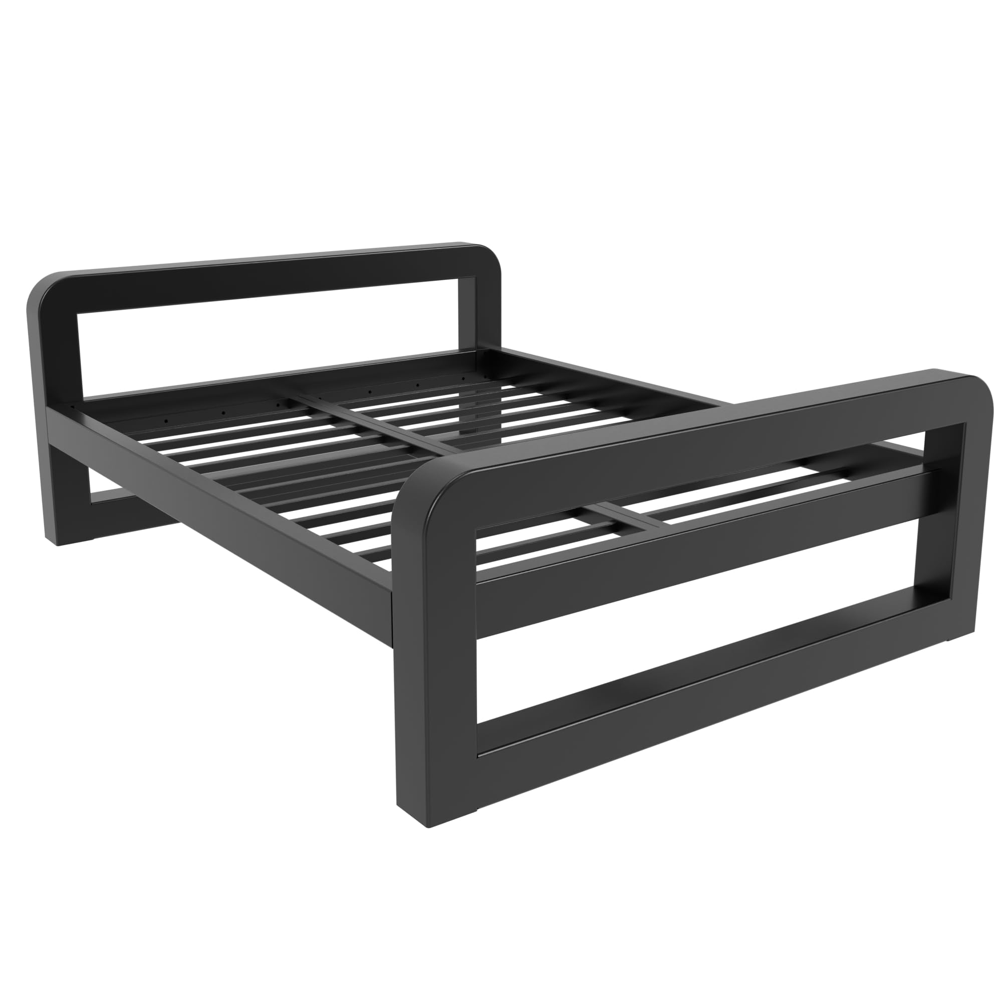 Massives Bettgestell – Metall Bettrahmen bis 1000 kg belastbar, Robuster Metallrost ohne Quietschen, Viel Stauraum, Schnelle Montage <15 Min, Modernes Design - 140x200 cm