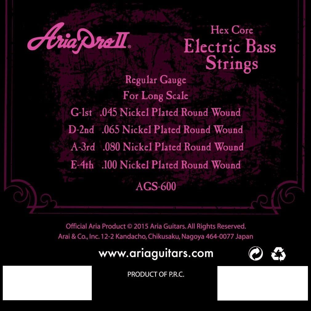 STRINGS UNDER ELECTRIC SET ARIA PRO II 045-100 AGS-600, metallic silver - Image 2