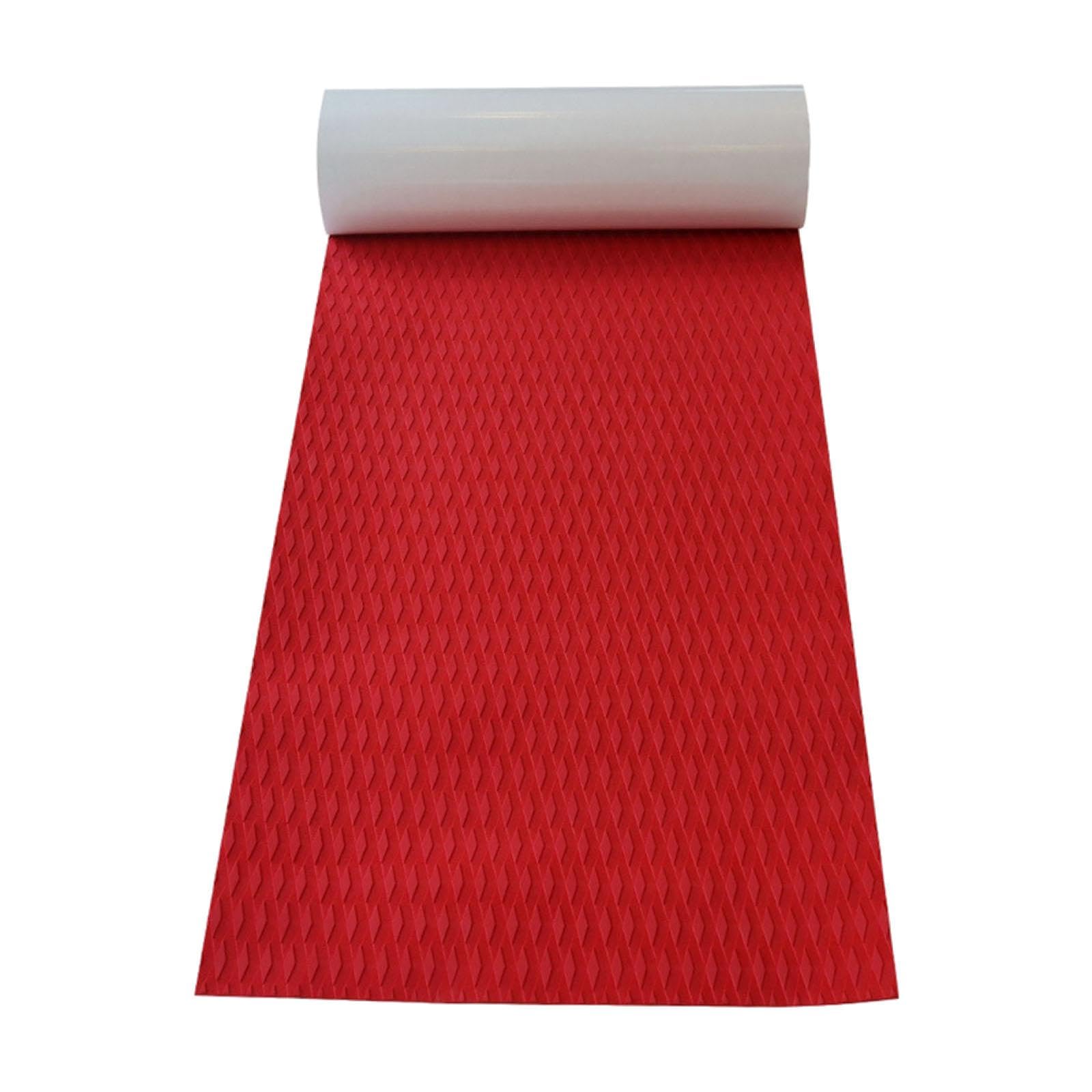 LOVIVER Traction Pad Boat Decking Sheet Anti Slip Strong Grip Multipurpose Deck Grip EVA Sheet for Swimming Pool Step Skimboard Canoe, Red