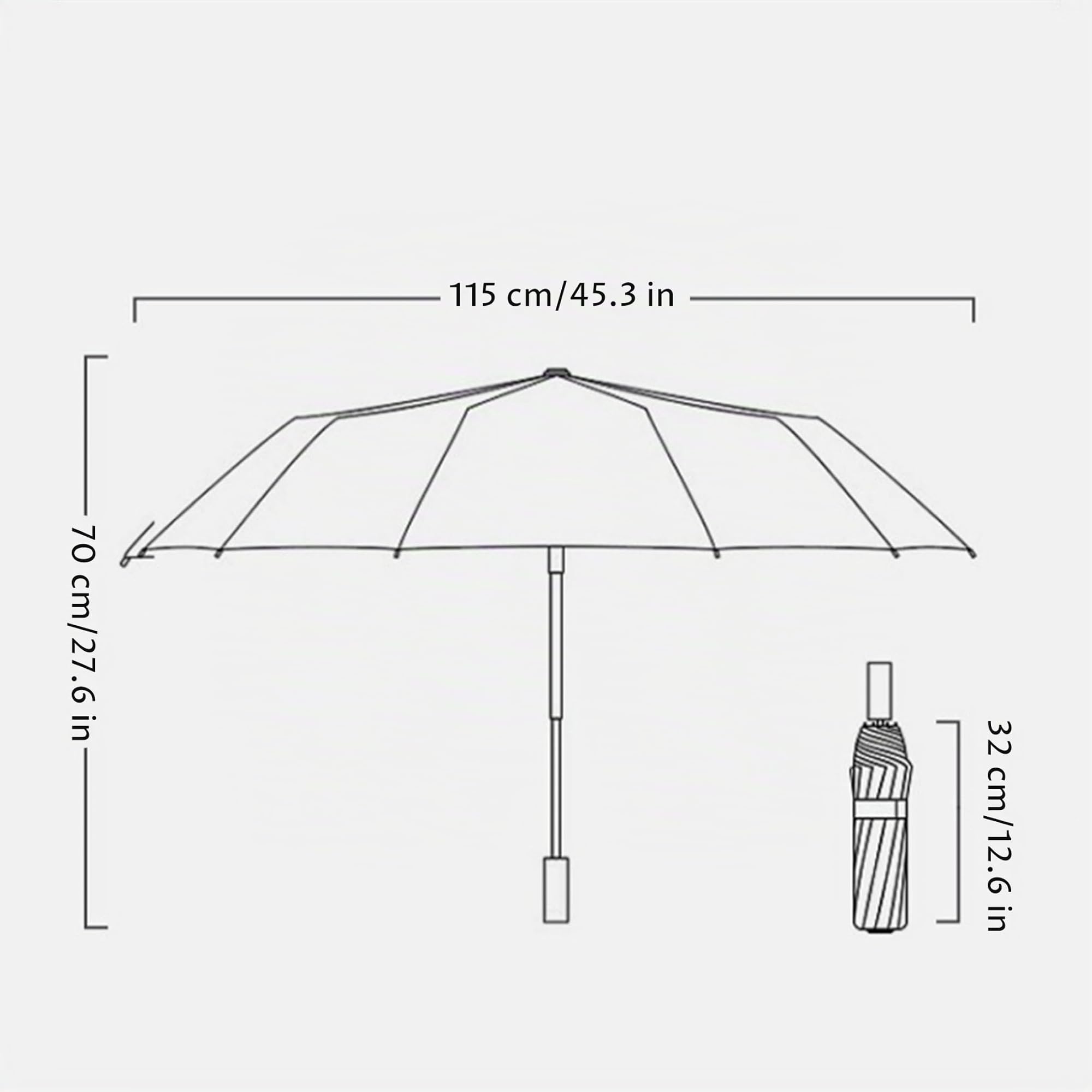 Sombrilla para Silla con Abrazadera Ajustable, Parasol con Clip para sillas Plegables de Playa y Pesca al Aire Libre, 25 Pulgadas, 10 Varillas, Verde Menta