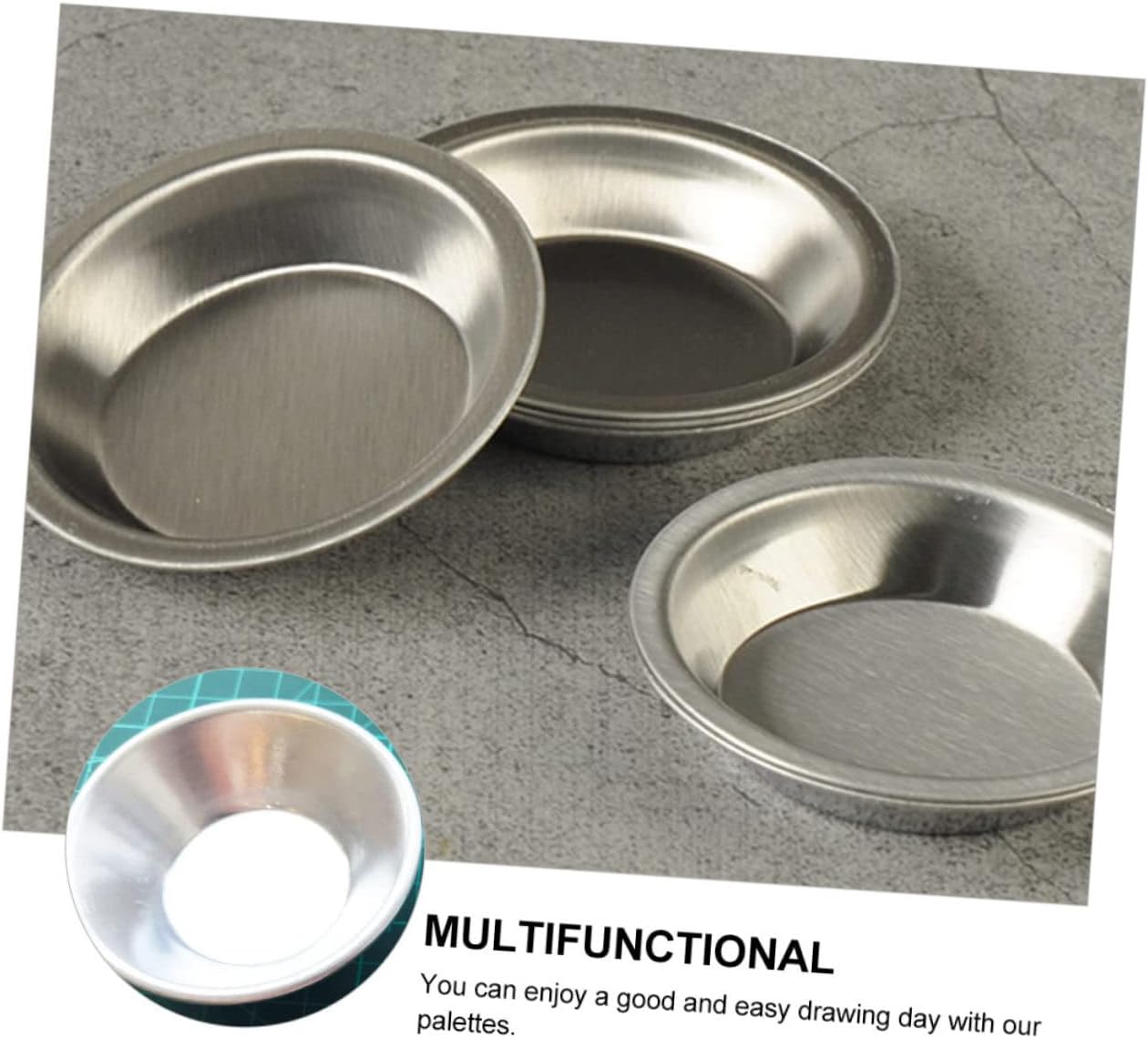 Uonlytech Stainless Steel Paint Mixing Tray for Model Painting 12-Piece Set Corrosion-Resistant for Watercolor and Pigment Mixing for Artists and DIY Crafts