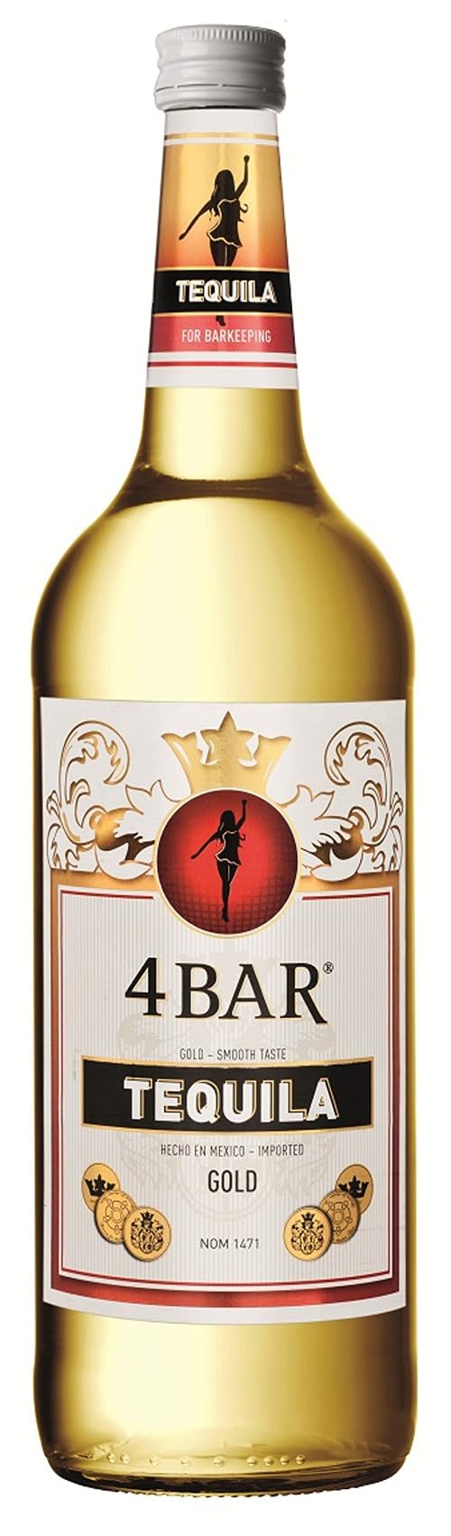 4 Bar Tequila Gold 38% 6x1 Liter
