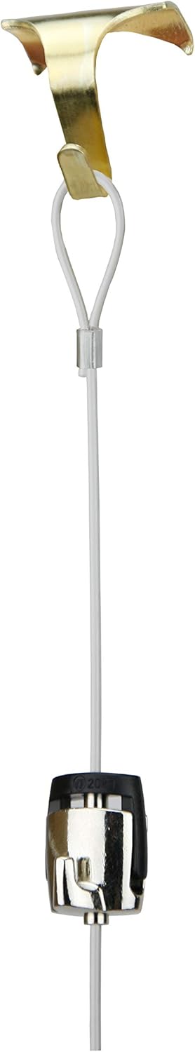 Shades 4 Pack Molding Hook Kit Holds 45lb Each with Picture Rail Hooks, Superior Design CAM Hooks and Loop Cords or Cables (59" perlon, White)