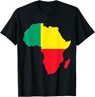 Benin Flag Africa Continent Silhouette Gift for Beninese T-Shirt