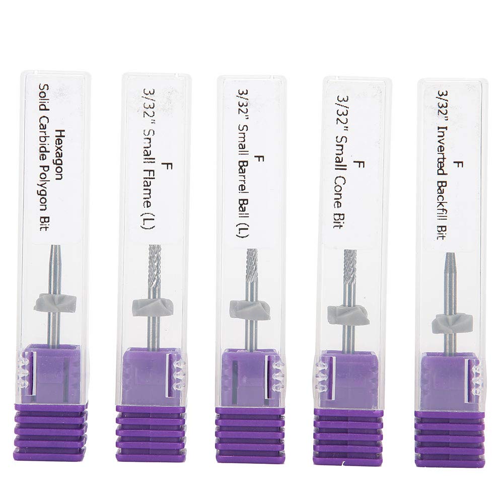 Professional 5-Piece Nail Drill Bit Set - Tungsten Carbide Cuticle & Gel Polish Bits for Manicure Pedicure, Acrylic Shaping Art Design - Image 2