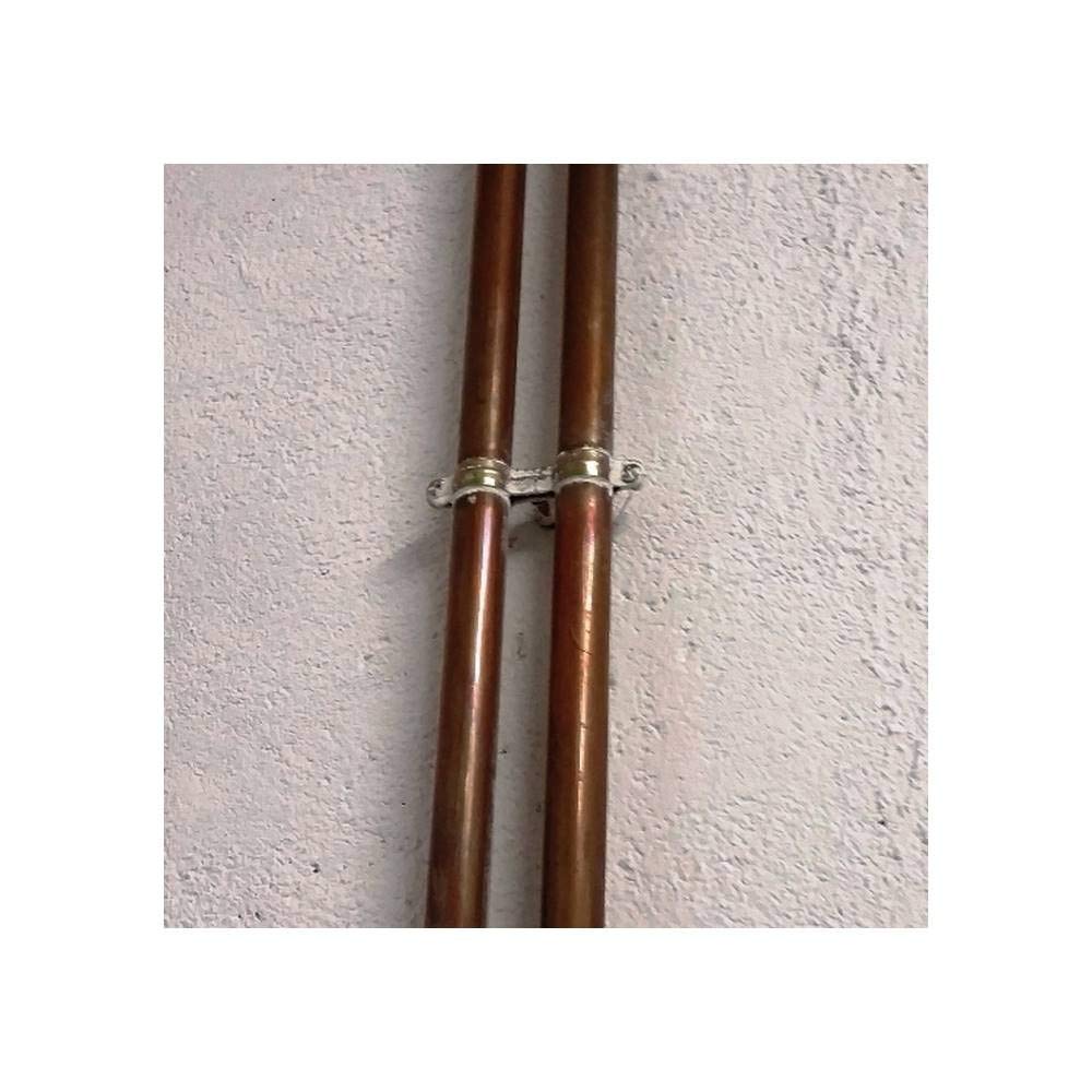Apolo 9B22Ad - Abrazadera Metálica Doble M6 Tipo Ad, Diámetro 22 Mm, Acero Bicromatado, 50 Unidades
