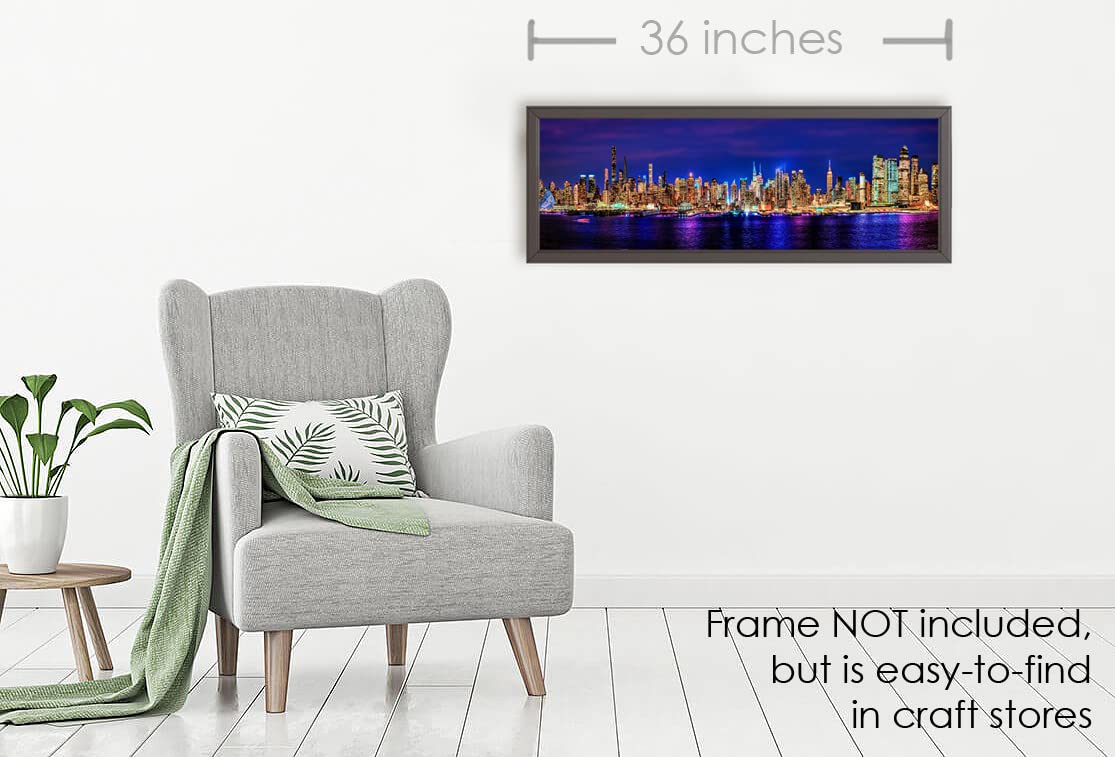 New York City Manhattan Midtown Skyline Photo Print UNFRAMED Night