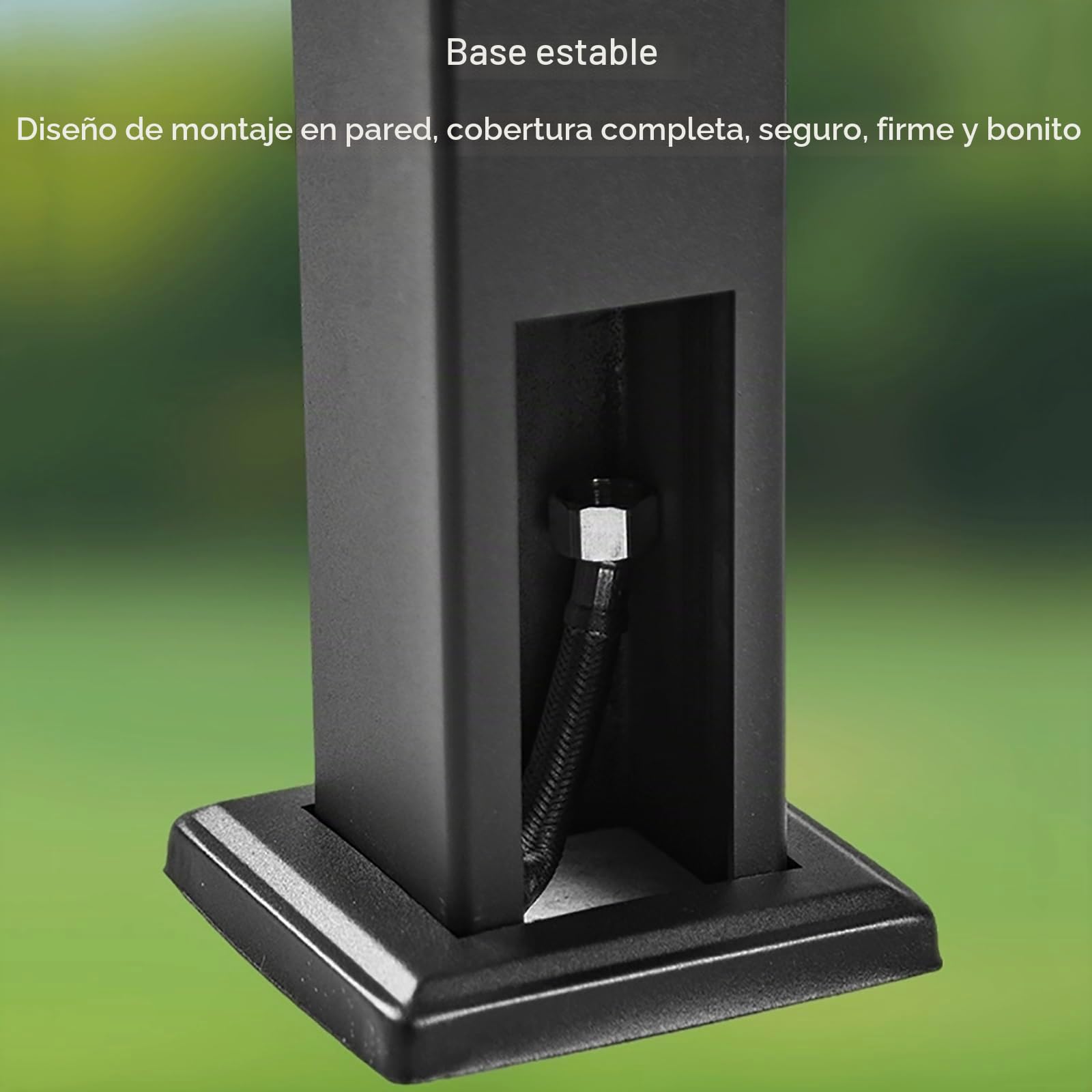 Columna de Agua Vertical Independiente para Jardín, Grifo Anticongelante de Acero Inoxidable para Exteriores, Columna Dispensadora de Agua, Poste para Fuente de Agua con Soporte para Manguera(H:60cm/2