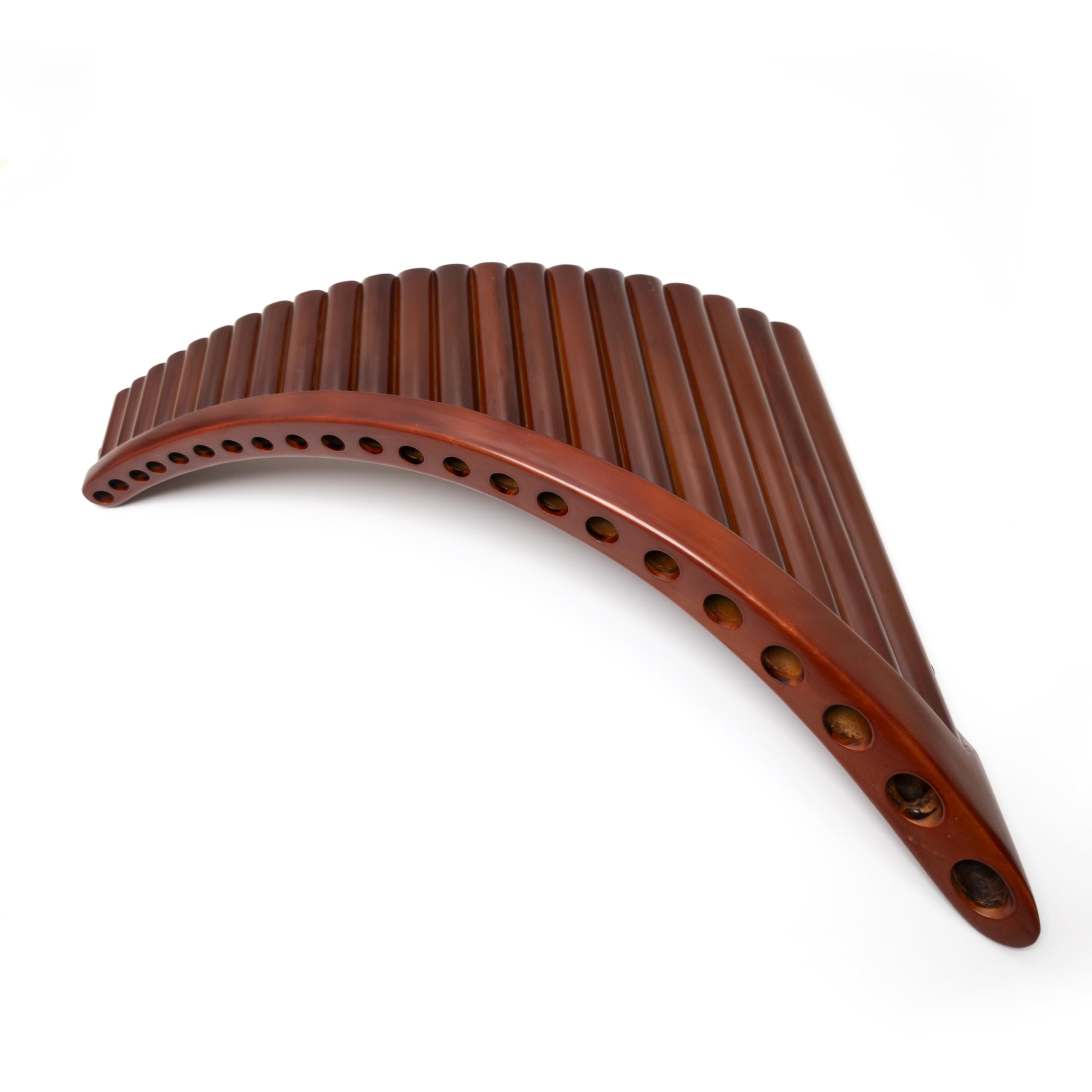 22-Pipe Handmade Bamboo Pan Flute – C Key Panflute, Easy to Learn Traditional Andean & Peruvian Style, China Traditional Musical Instrument Portable & Exquisite Brown, Ideal for Beginners