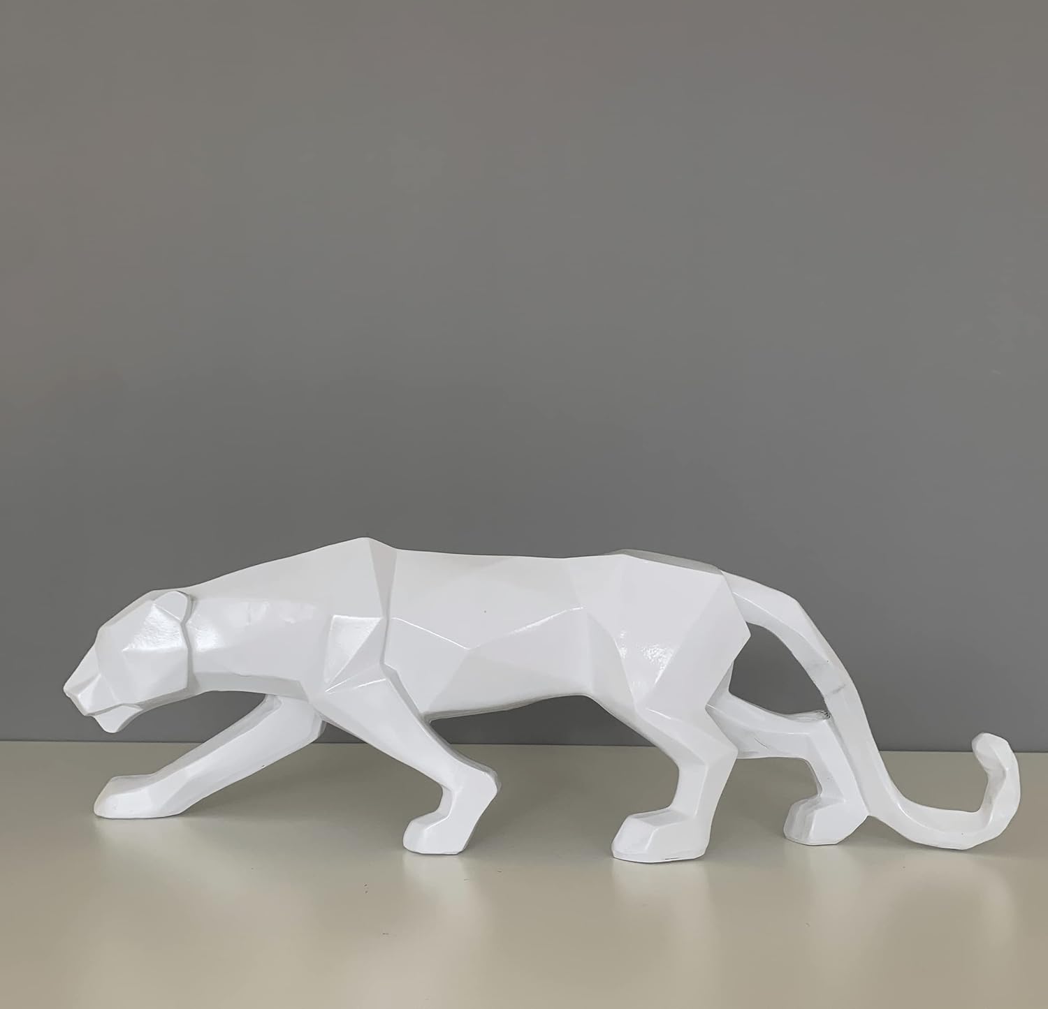 Large Geometric Tiger Bust Statue, 45 cm White Tiger Bust Sculpture, Animal Sculpture, Gifts For Him, Home Decor, Office Decor