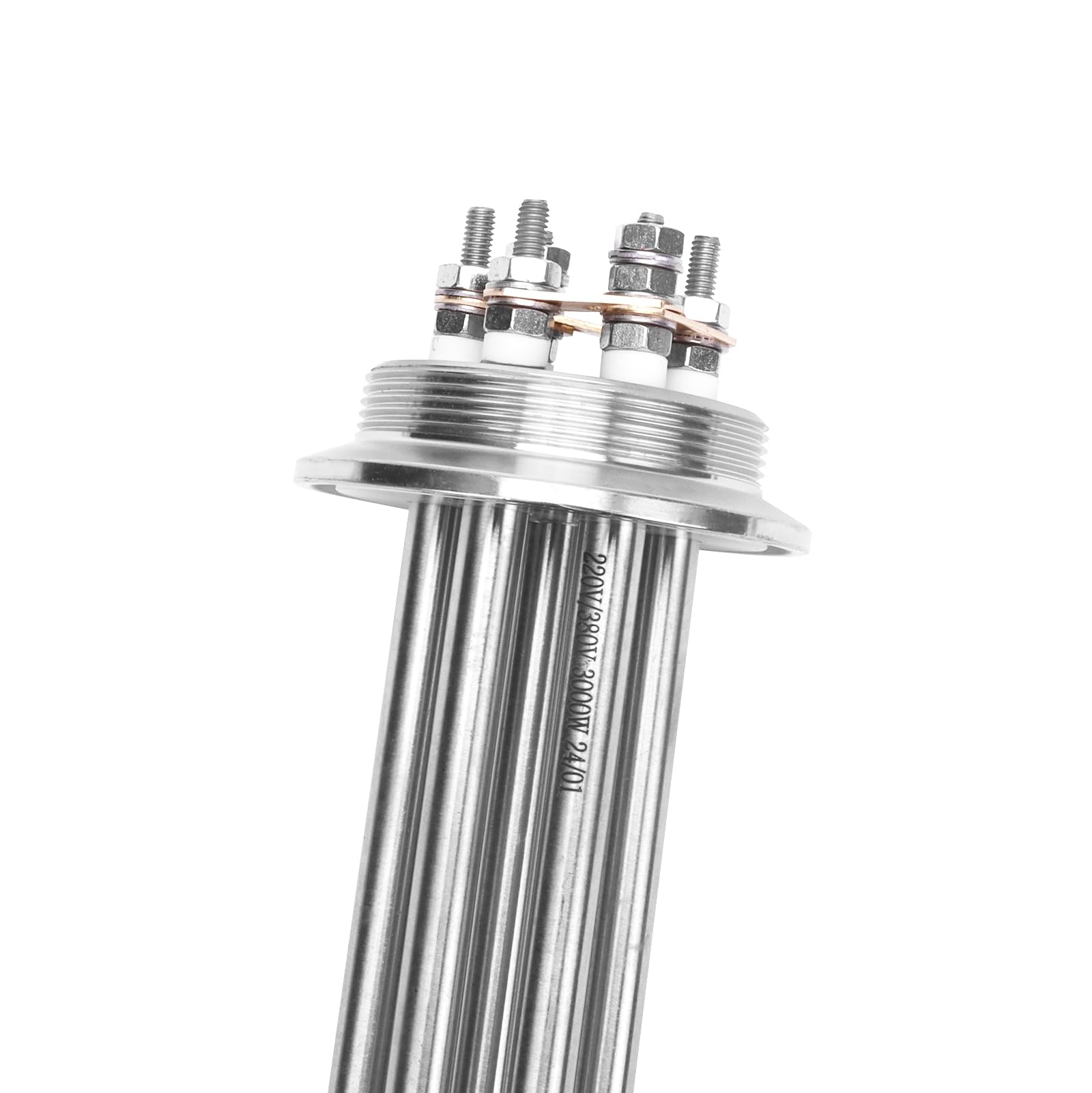DERNORD Heizstab 220V 3000W 2 Zoll Heizelement 3U Typ Wasserwärmer BSP Edelstahl Flansch