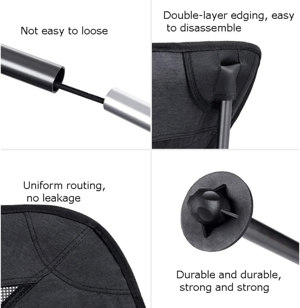 Portable Folding Chair Outdoor Folding Chair Camping Chair Portable Ultra Light Camping Leisure Director Back Folding Moon Chair Adjustable Folding Chair(Black)