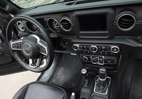 Miniatura 9 de BORUIEN Cubierta para perilla de aire acondicionado y interruptor de faros delanteros, con botón de CA para Jeep Wrangler JL JLU y Jeep Gladiator