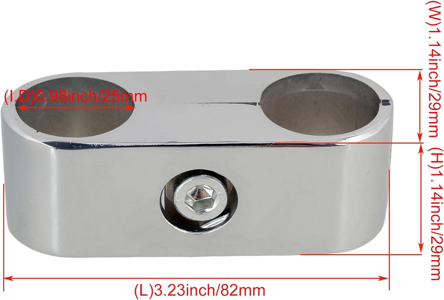 BQLZR Aluminum Alloy Display Rack Clamp 2 Way Connector for 1" Diameter Pack of 4