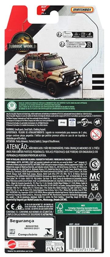 Matchbox Jurassic World Rebirth Dinosaur Toy Cars 5-Pack miniatura 2