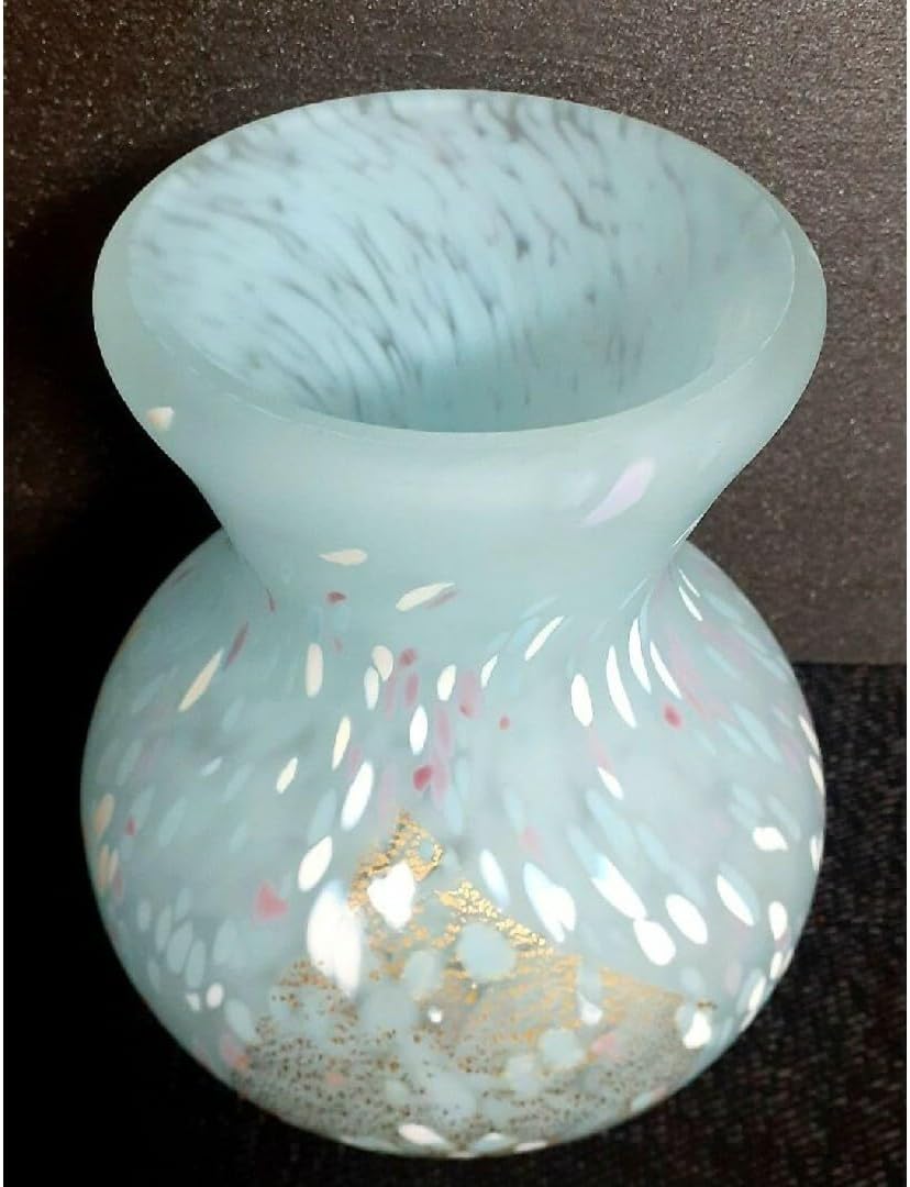 真作保証 文化 勲章受章 作家 ガラス工芸界重鎮藤田喬平作 手吹金彩