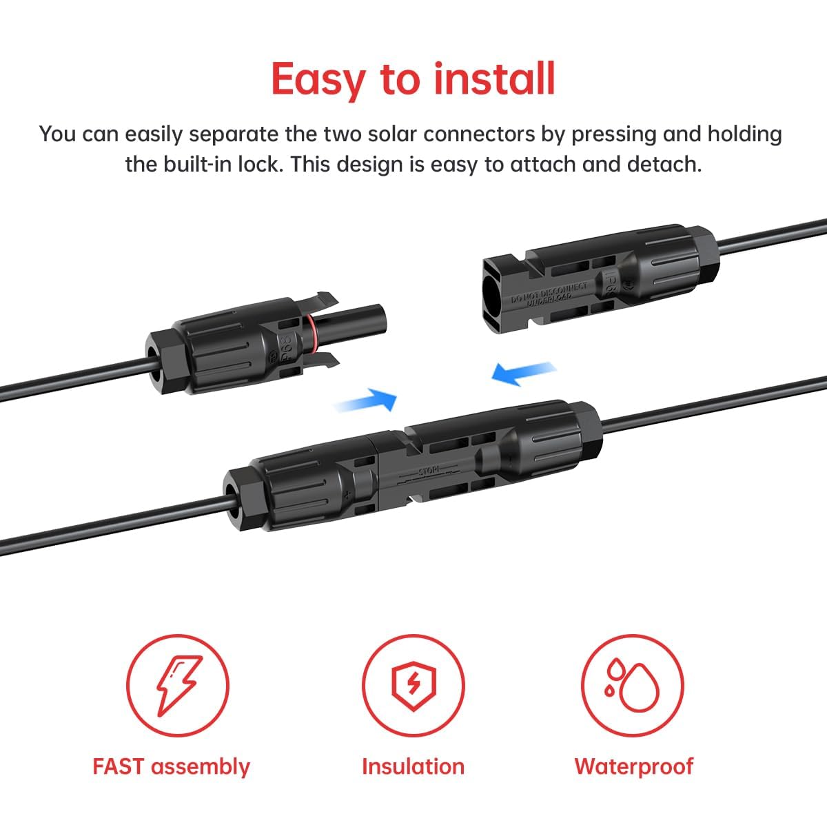 ELFCULB Cable solar XT60 de 12 AWG, 75 pies, 2, 10, 25, 35, 50, 75, 100 pies, XT60, cable de extensión de panel solar a XT60 macho para estación de energía portátil (75 pies)