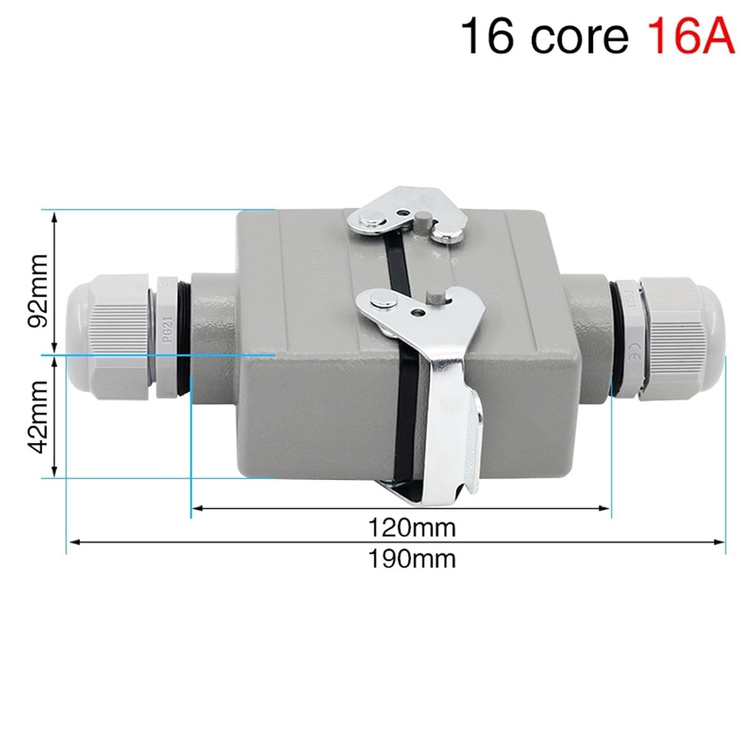 Heavy Duty Connector Docking 16 Core Pins Electrical Socket Aviation Industrial Machine Tools 500V 16A 1Pcs
