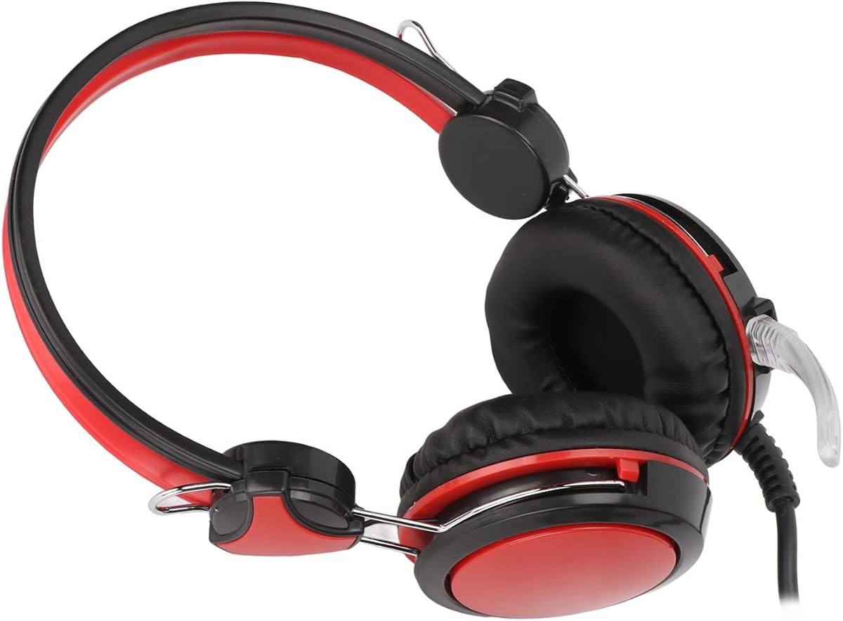 Gaming Headset Noise Cancelling Stereo Ergonomic Wired Computer Game Headphone with Microphone for PC (Red)