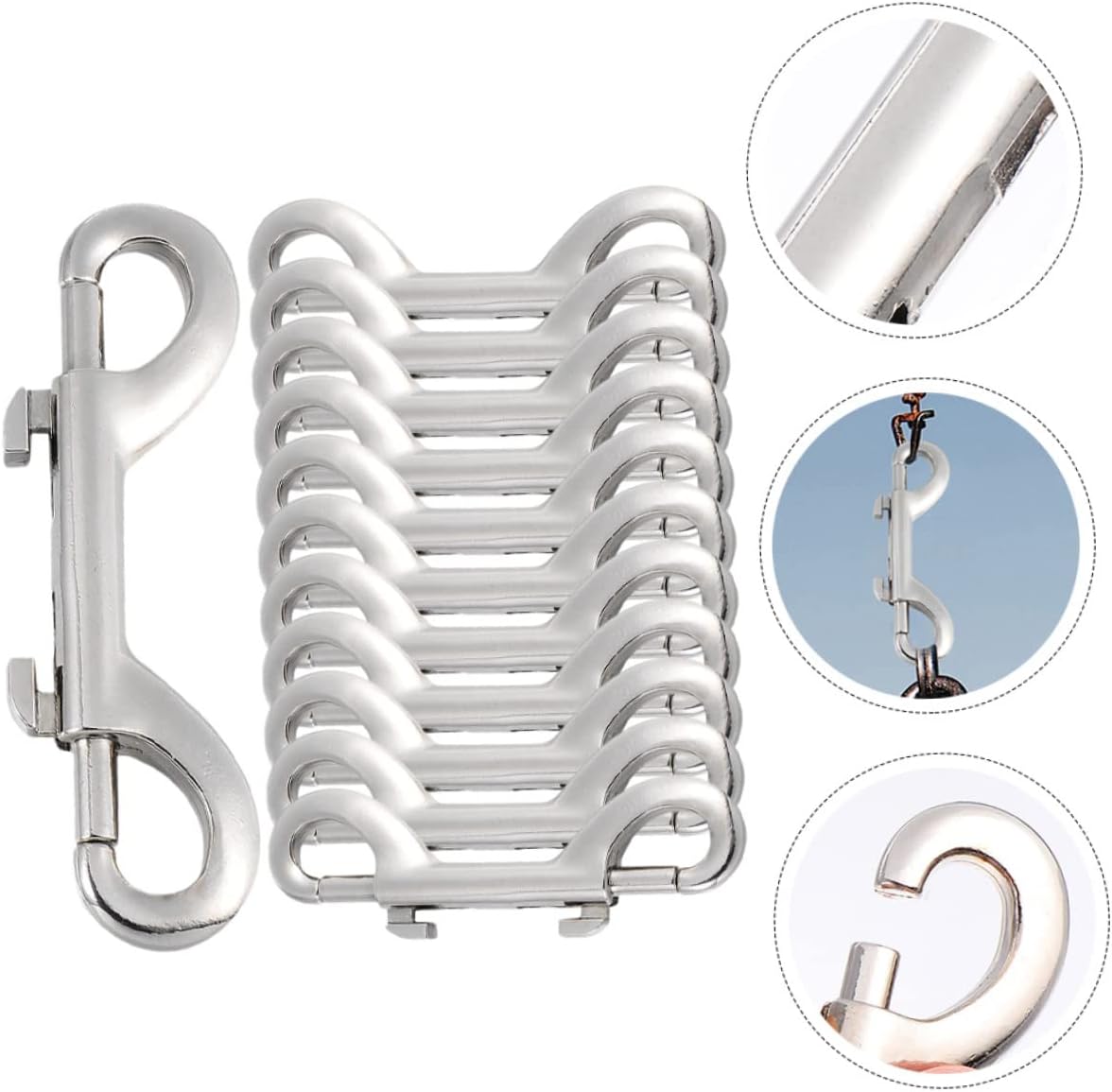 DOITOOL 12pcs Double-Ended Snap Hooks for Pet Leash Dog Harness Backpack Luggage Metal Snap Hooks