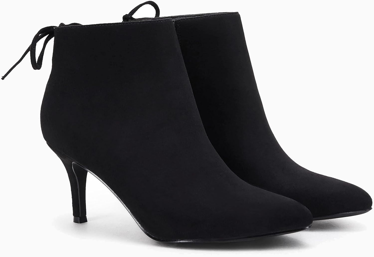 Womens Pointed Toe Heels Ankle Booties Kitten Stiletto Bowtie Strappy Fall Dress Boots Shoes - Image 7