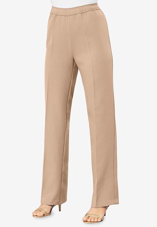 Roaman's Women's Plus Size Wide-Leg Bend Over Pant