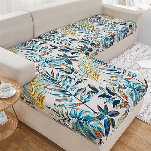 Stretch Outdoor Sofa Cushion Cover, Water-Repellent Seat Cover for 1/2/3 Seater, Elastic Fit Replacement for Garden Bench, Rattan Furniture, Patio, Indoor & Outdoor Use (Leaves,Backrest Cover) - Image 8