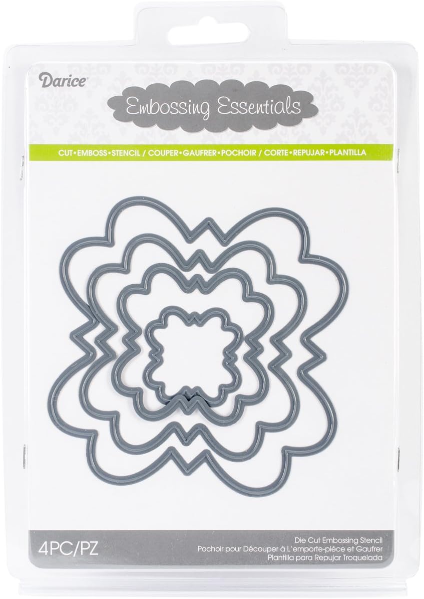 Darice Embossing Essentials Dies, Floral Shapes 4-Pack