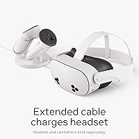 Vista 3 de Meta Quest Compact Charging Dock — Works with Meta Quest 3/3S — Extended Headset Charging Cable — Wireless Charging for Touch Plus Controllers