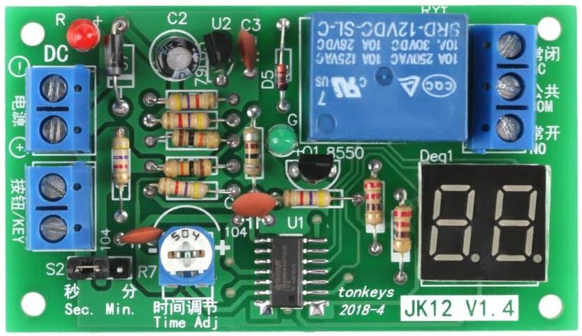 Akozon Timer Module DC12V LED Display Adjustable Trigger Countdown Timing Delay Turn OFF Relay Switch Module
